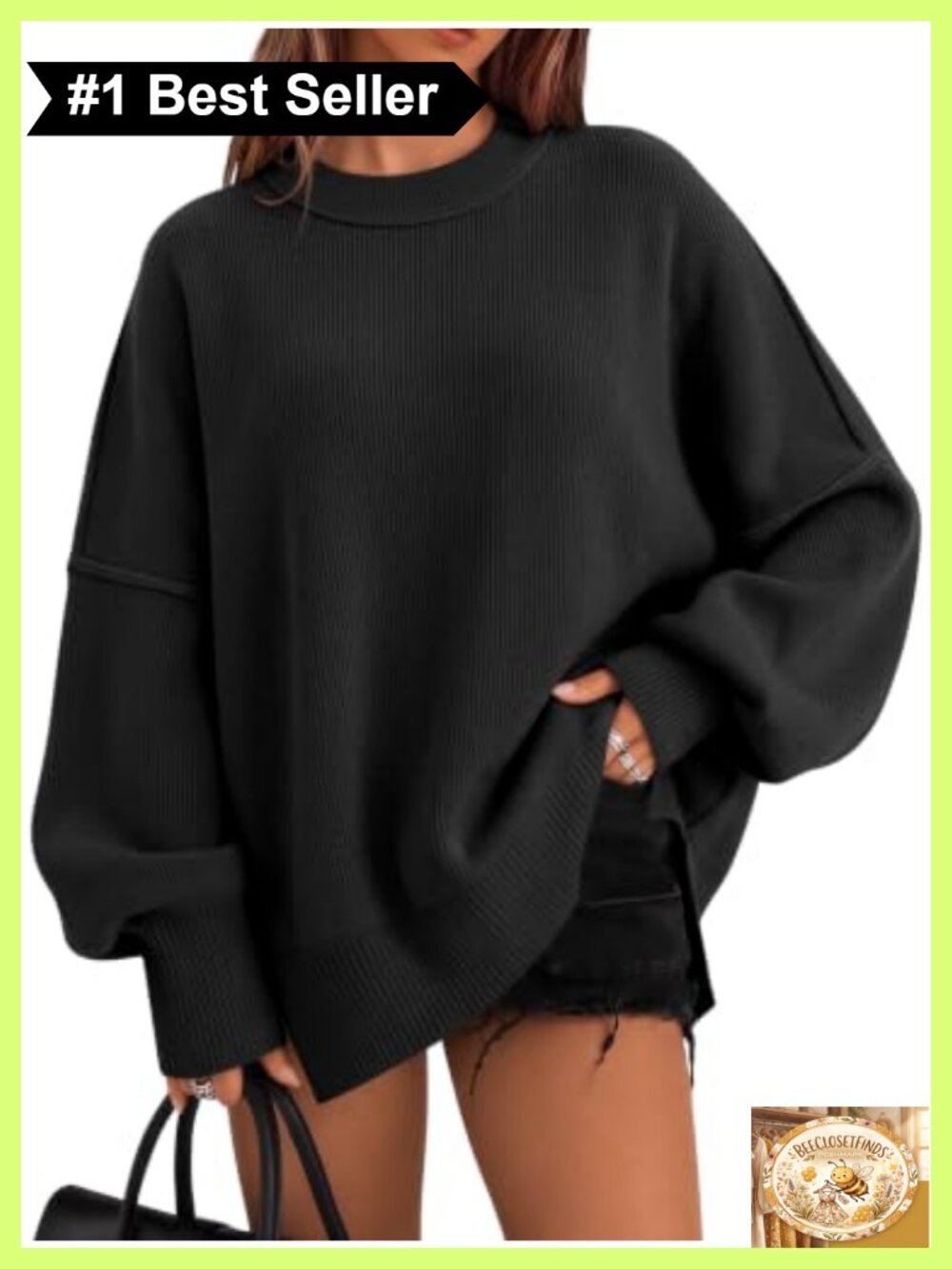 Oversized Crewneck Long Sleeve Sweater Tunic Pullover Viscose Blend